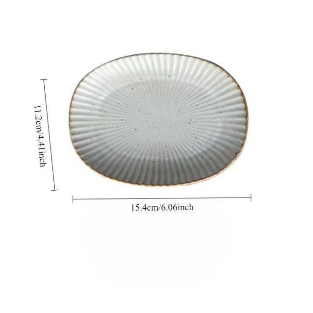 Gohobi Handmade Ceramic Japanese Style Oval Plate: Small