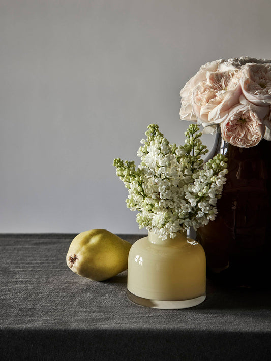 Florence, Hand-Blown Glass Vase in Linen