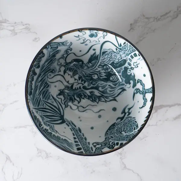 Japanese Ryu Dragon Porcelain Bowl