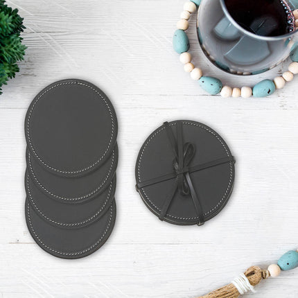 Leather Coasters, Black