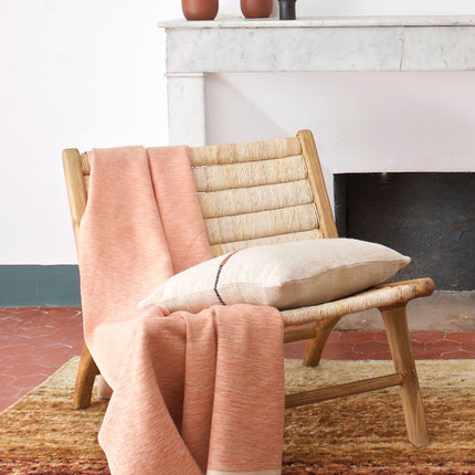 Ombre Throw in Merino Wool - Coral