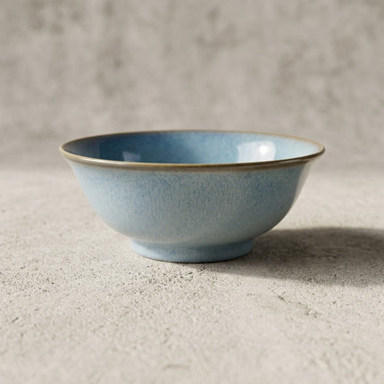 Nature Series 40oz 8"Dia x 3.25"H, Blue Porcelain Ramen Bowl, view 3