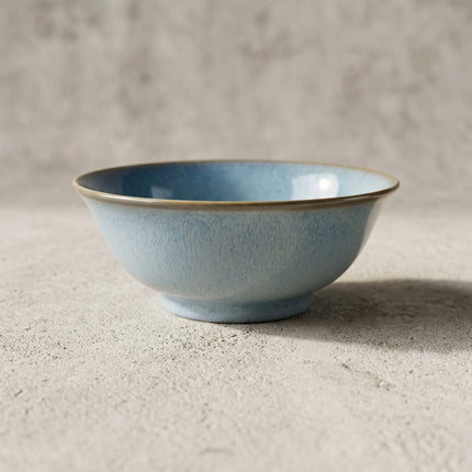Nature Series 40oz 8"Dia x 3.25"H, Blue Porcelain Ramen Bowl, view 4
